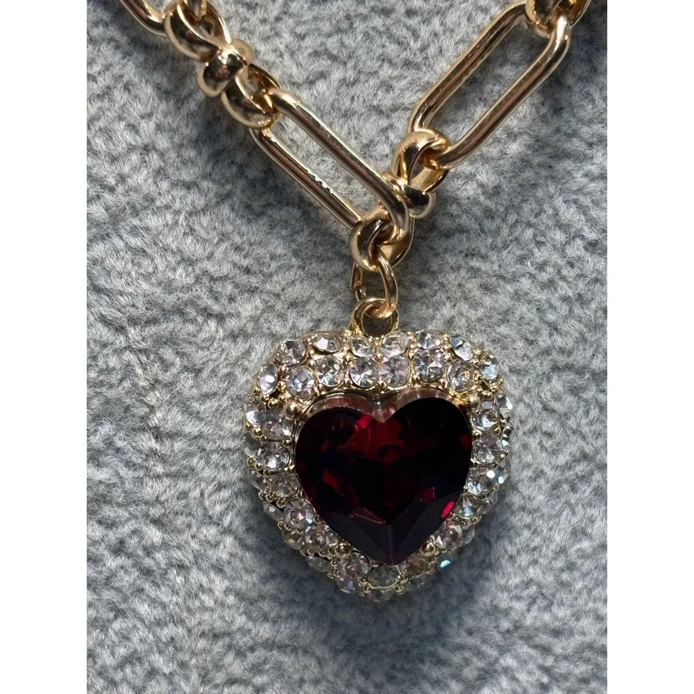 #45. Paparazzi Double-Layered Heart Necklace Earring Set